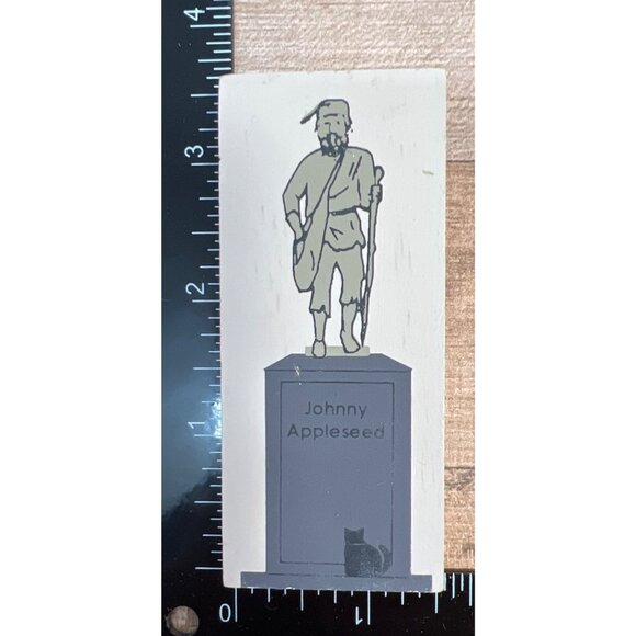 Cat's Meow Johnny Appleseed Wooden Block Stamp - Picture 2 of 2